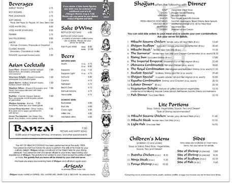 Shogun Steakhouse.
